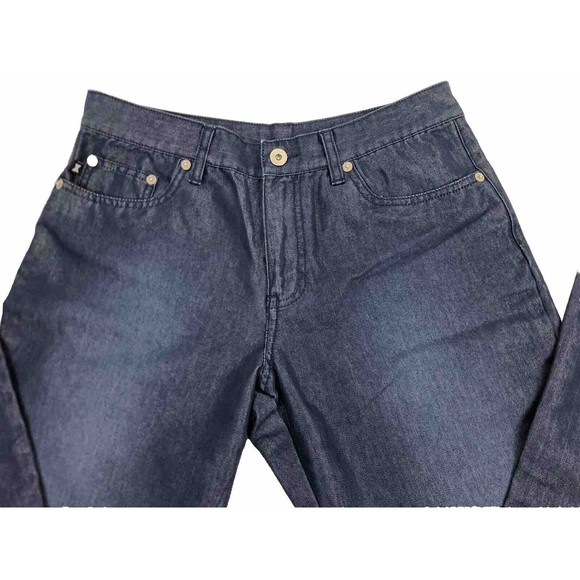 Express Jeans Size 5/6 Stella Bootleg Vintage Denim Metallic Sheen Bootcut - Picture 4 of 9